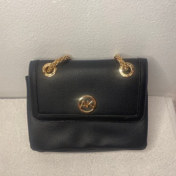 Anne Klein Handbags - Anne Klein Black Shoulder Bag with Gold Accents